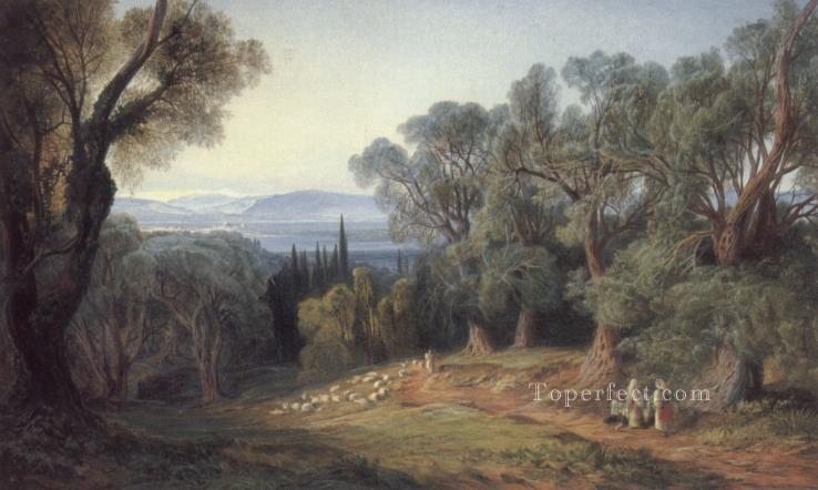 Corfu And The Albanian Mountains2 Edward Lear Oil Paintings